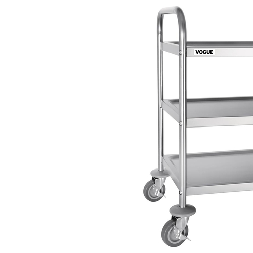 Vogue 3 Tier Clearing Trolley Stainless Steel - 710 x 405 x 825mm