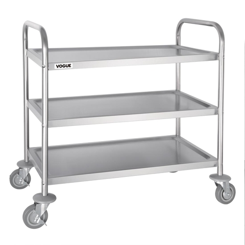 Vogue 3 Tier Clearing Trolley Stainless Steel - 810 x 455 x 855mm
