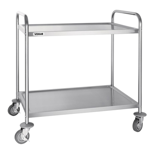 Vogue 2 Tier Clearing Trolley Stainless Steel - 860 x 535 x 930mm
