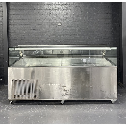 Pre-Owned Custom Made Square Glass Cold Food Display 2500mm 