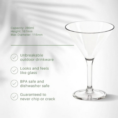 D-Still Essentials Polycarbonate Martini 280ml (Box of 4) - DS8582