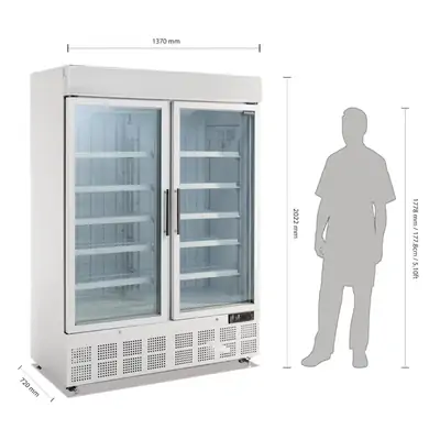 Polar GH507-A G-Series 2 Door Upright Display Freezer 920Ltr White - GH507-A