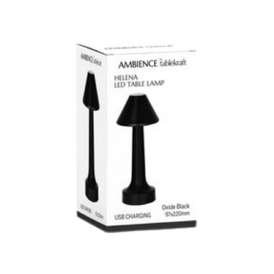 Tablekraft Helena Cordless LED Table Lamp 97x220mm - Oxide Black