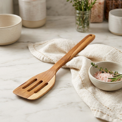 Alam Tamara Teak Wooden Slotted Turner - 350mm