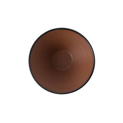 Coucou Melamine V Shape Round Bowl 13.5x7cm - Brown & Black