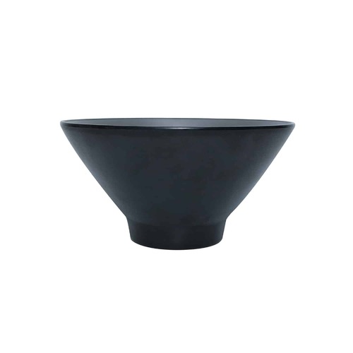 Coucou Melamine V Shape Round Bowl 15.2x7.8cm - Grey & Black
