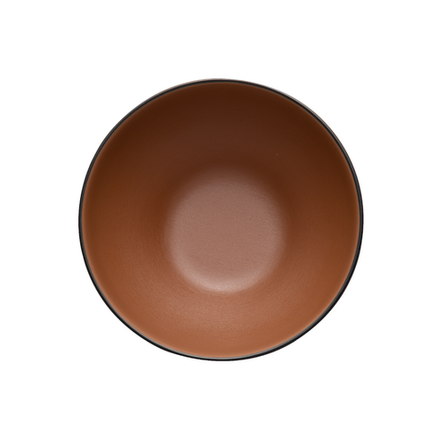 Coucou Melamine Round Bowl 19x8.9cm - Brown & Black