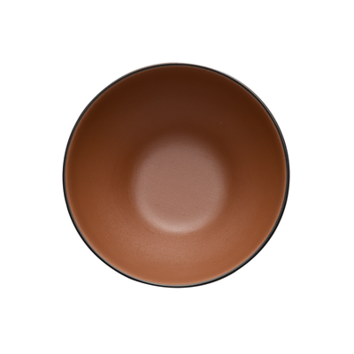 Coucou Melamine Round Bowl 19x8.9cm - Brown & Black