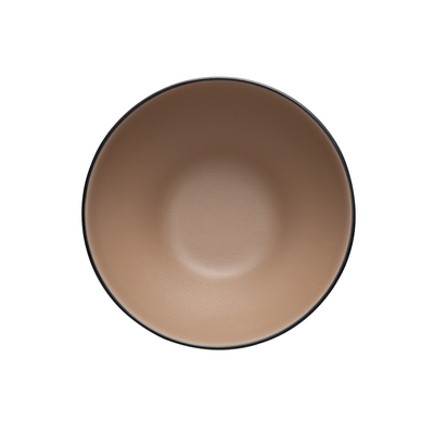 Coucou Melamine Round Bowl 19x8.9cm - Beige & Black