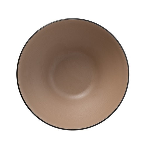 Coucou Melamine Round Bowl 21cm - Beige & Black