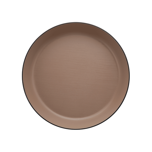 Coucou Melamine Dual Colour Flat Round Bowl 29cm - Beige & Black