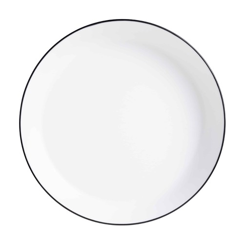 Coucou Melamine Dual Colour Flat Round Bowl 29cm - White & Black - 11BW29WB