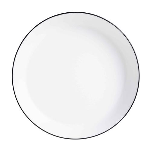 Coucou Melamine Dual Colour Flat Round Bowl 29cm - White & Black