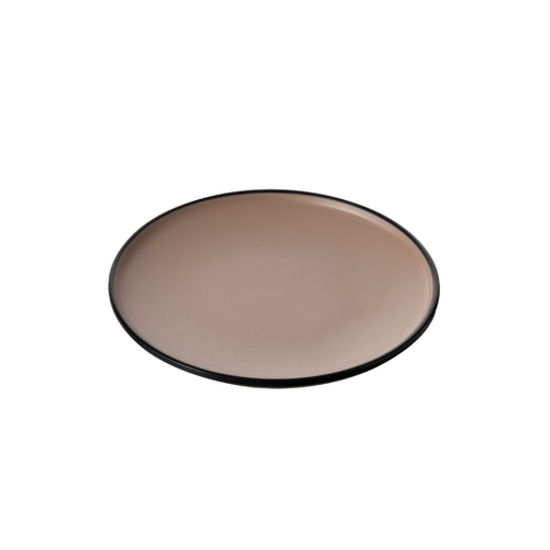 Coucou Melamine Round Plate 16.7x1.9cm - Beige & Black - 11PL16EB
