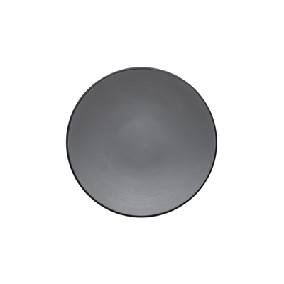 Coucou Melamine Round Plate 20.3x2.3cm - Grey & Black