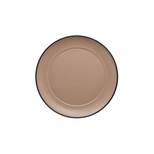 Coucou Melamine Round Plate 21cm - Beige & Black - 11PL21EB