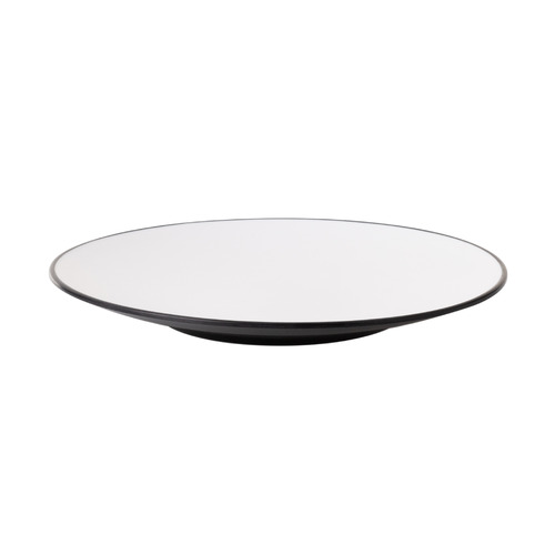 Coucou Melamine Round Plate 25.5cm - White & Black - 11PL25WB