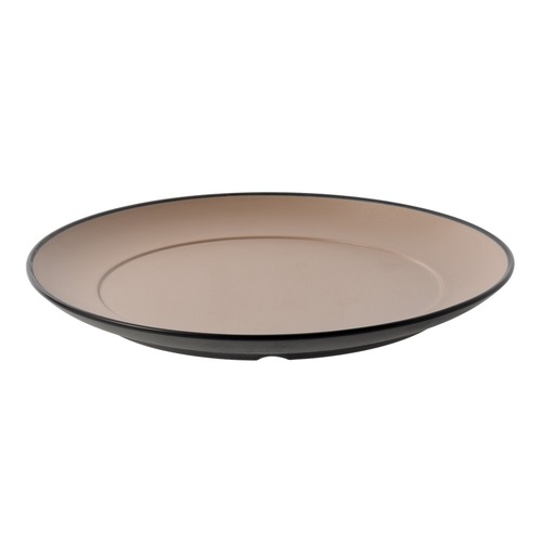 Coucou Melamine Round Plate 26cm - Beige & Black - 11PL26EB