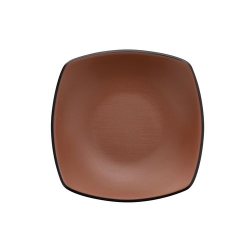 Coucou Melamine Square Dish 15 x 15cm - Brown & Black