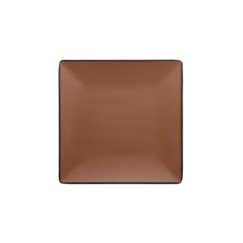 Coucou Melamine Square Plate 22 x 22cm - Brown & Black