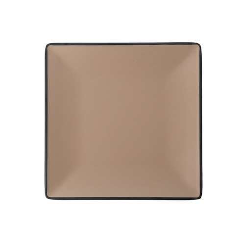 Coucou Melamine Square Plate 22 x 22cm - Beige & Black
