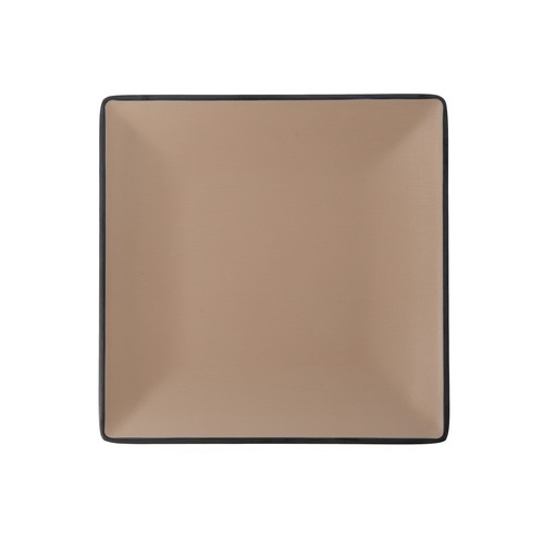 Coucou Melamine Square Plate 22 x 22cm - Beige & Black - 13PL22EB