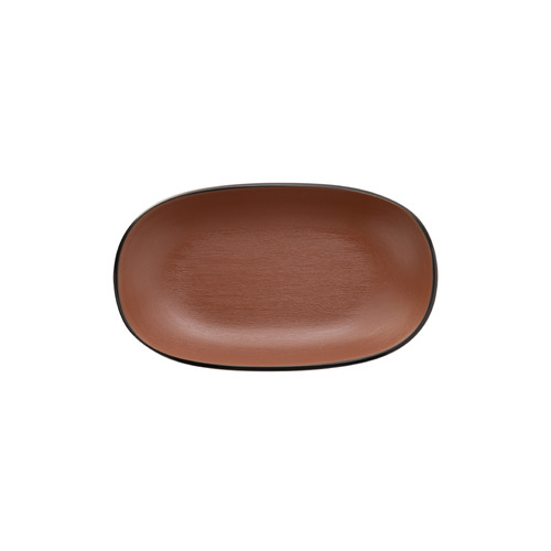 Coucou Melamine Oblong Plate 18 x 10cm - Brown & Black - 14BW18BB