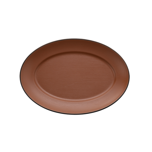Coucou Melamine Oval Plate 31 x 22cm - Brown & Black 