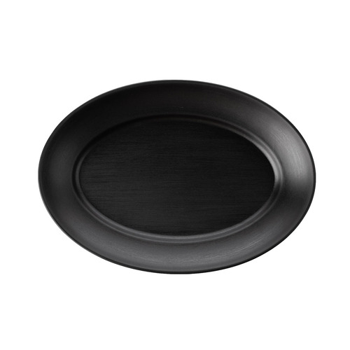 CouCou Dual Colour Oval Plate 31x22cm - Black & Black