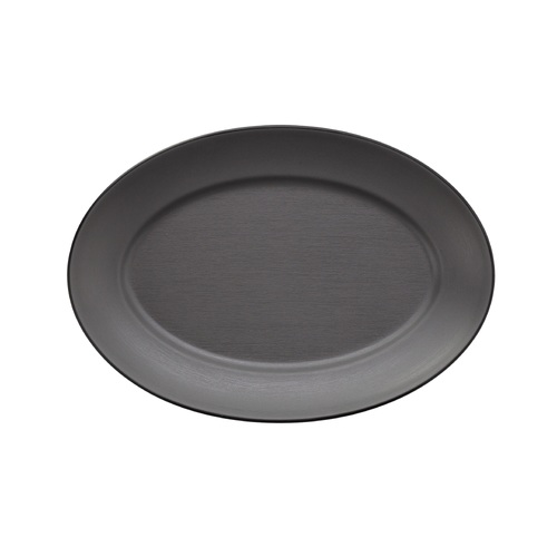Coucou Melamine Oval Plate 31 x 22cm - Grey & Black 
