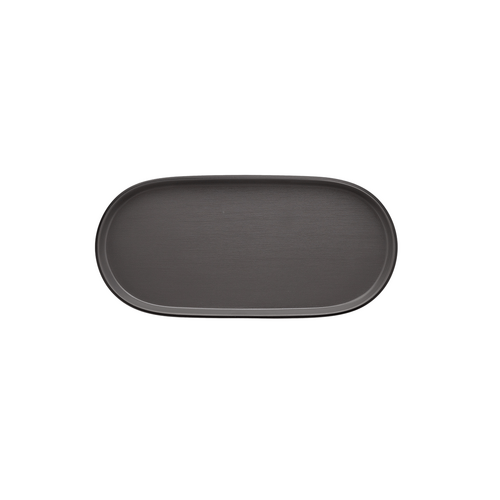 Coucou Melamine Dual Colour Oblong Plate 23.5x11cm - Grey & Black - 14PL23GB