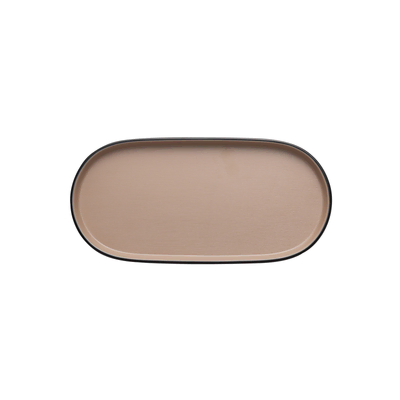 Coucou Melamine Oval Plate 26.2x12.8x1.8cm  - Beige & Black