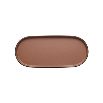Coucou Melamine Oval Plate 28.8x12.8x1.8cm - Brown & Black