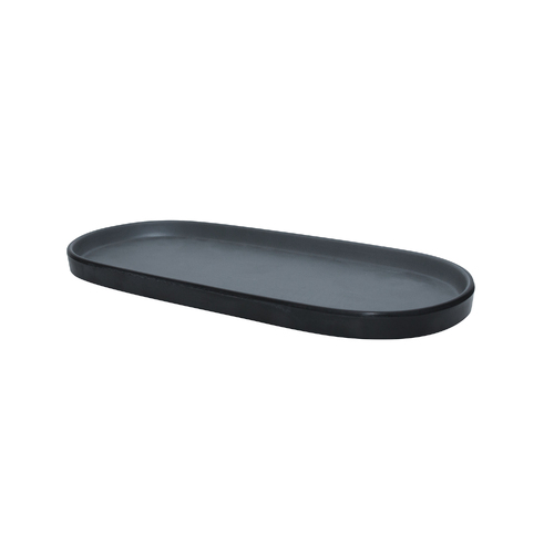 Coucou Melamine Oval Plate 28.8x12.8x1.8cm - Grey & Black