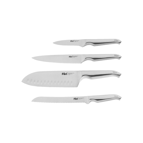 Furi Pro Clean and Store Stainless Steel Knife Block Black Set 5pc