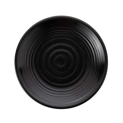 Coucou Melamine Round Plate 25.4cm - Matt Black