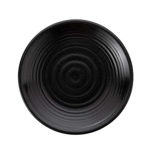 Coucou Melamine Round Plate 25.4cm - Matt Black - 31PL25BK
