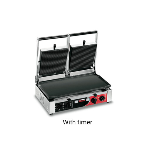 Sirman PD RR-RR Panini Double Grill With Timer (Ribbed Top / Ribbed Bottom)