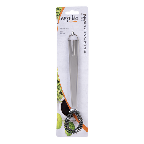 Appetito Silicone Little Gem Sauce Whisk - Charcoal Grey - 3592-1