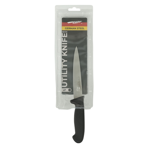 Kharve Utility Knife 15cm Black Handle