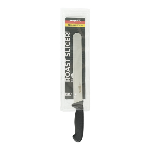 Kharve Roast Slicer Plain 25cm Black Handle