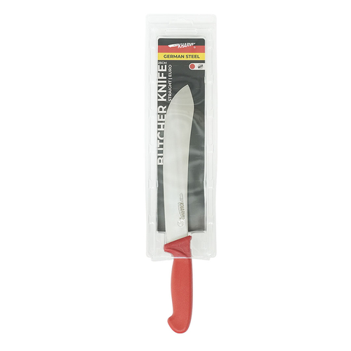Kharve Straight Butcher Knife European 25cm Red Handle