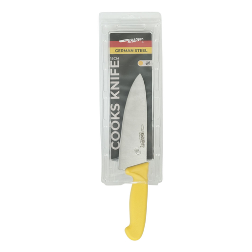 Kharve Cooks Knife 15cm Yellow Handle