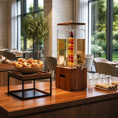 Chef Inox Serve Walnut Wood Tray Gastronorm 1/4 265x165x38mm