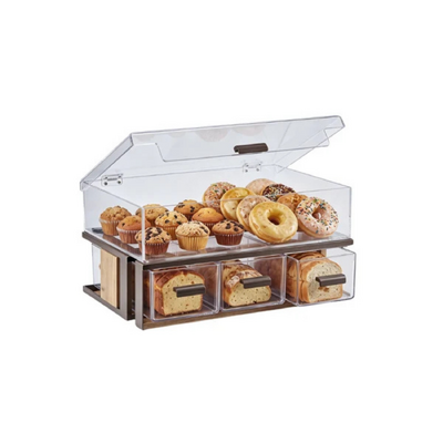 Chef Inox Serve Beechwood 3-Drawer Display with Tray 560x360x330mm