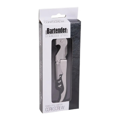 Bartender French Style Stainless Steel Waiters Corkscrew