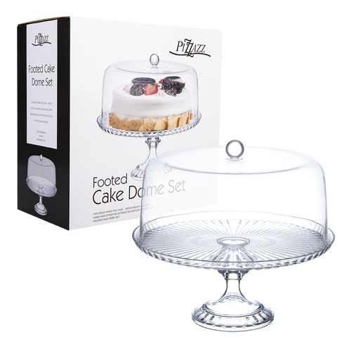 Pizzazz Acrylic Footed Cake Dome Set - 28cm
