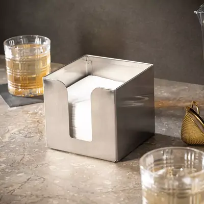 Crown Barware Napkin Holder Stainless Steel 125x125mm