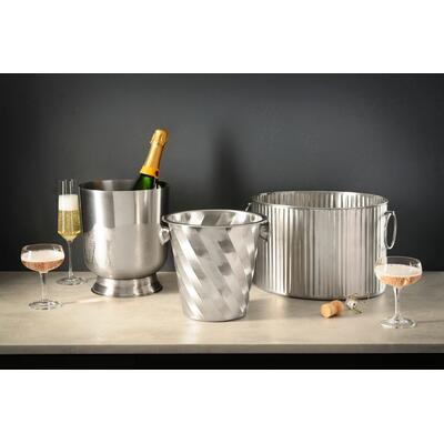 Crown Barware Ribbed Beverage Tub 330x250x230mm Stainless Steel