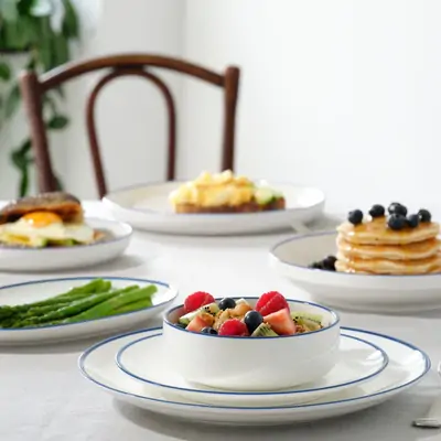 Tablekraft Core Royal Blue Rim Walled Lip Round Plate 200x23mm (Box of 6)